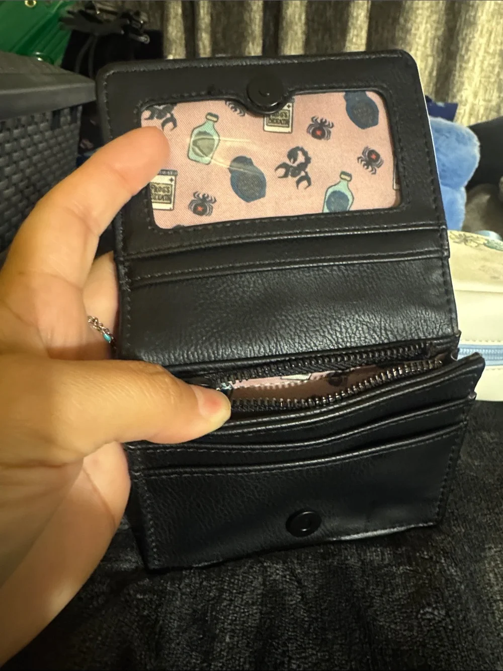 Disney Patchwork Card Holder in Black, Pink, Yellow